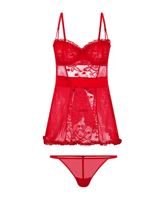 Etty Dark Red Unlined lingerie bundle Still 2