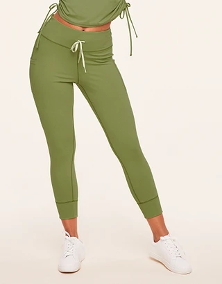 Cora Cozy Slim Jogger Medium Green activewear bundle Model 1
