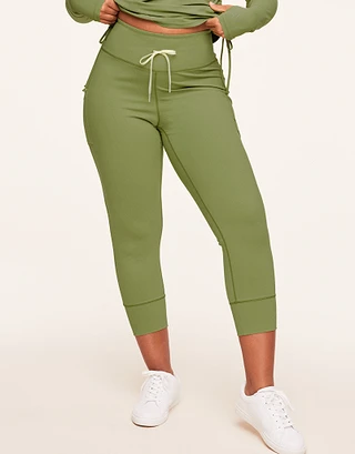 Cora Cozy Slim Jogger Medium Green Plus activewear bundle Model 2
