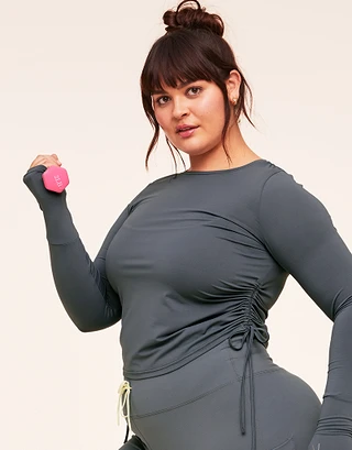 Layne Longsleeve Dark Gray Plus activewear bundle Model 2