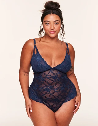 Julianna Dark Blue Plus Unlined lingerie bundle Model 2