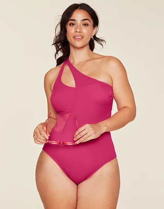 Alaine Dark Pink 2 Plus Contour swimwear bundle Model 2