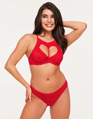 Kalila Dark Red 2 Unlined bra bundle Model 1