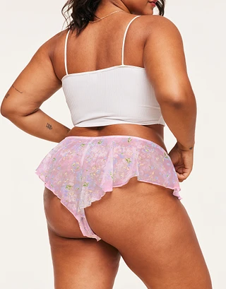 Graciela Cheeky Floral Pink Plus panty bundle Model 2