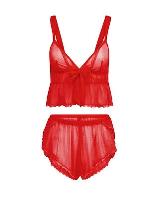 Betty Lou Dark Red Unlined lingerie bundle Still 2