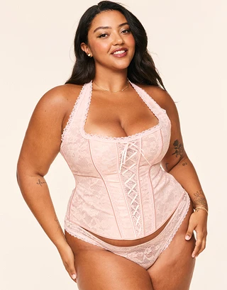 Haisley Light Pink Plus Unlined corset bundle Model 2