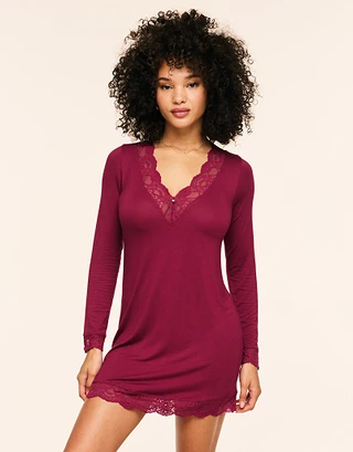 Hasina Dark Red sleepwear bundle Model 1