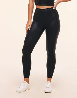 Jet Black Cosmic Leggings Model 1