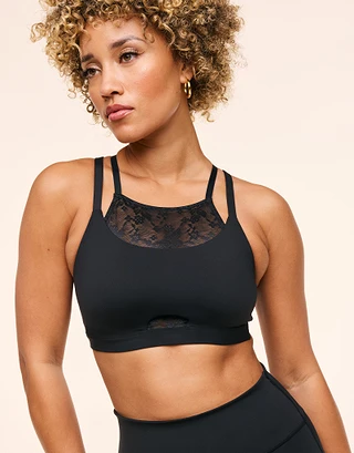 Mari Black Lightly Lined activewear bundle Model 1