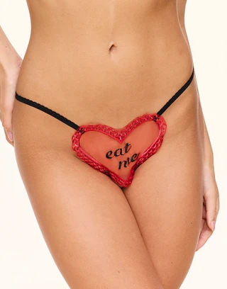 Cherish Crotchless Dark Red panty bundle Model 1