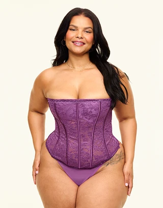 Hailey Dark Purple Plus Unlined corset bundle Model 2