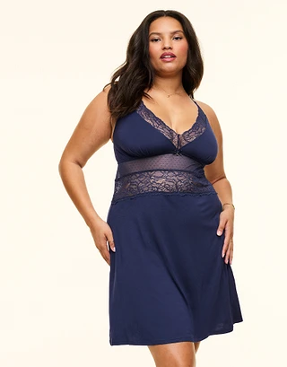 Christyna Dark Blue Plus sleepwear bundle Model 2