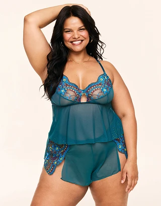 Blake Floral Blue Plus Unlined lingerie bundle Model 2