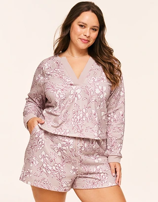 Lesley Floral Beige Plus lounge bundle Model 2