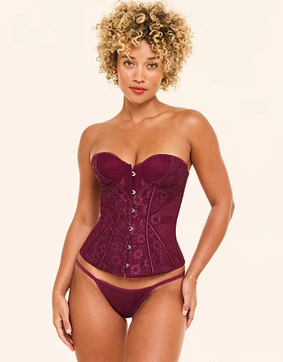 Padma Dark Red Contour corset bundle Model 1