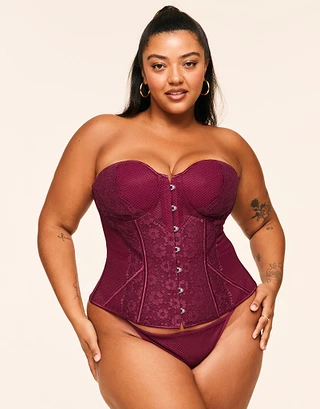 Padma Dark Red Plus Contour corset bundle Model 2