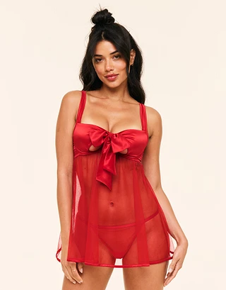 Bessima B1 Dark Red Unlined lingerie bundle Model 1