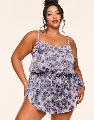 Karinna Floral Purple Plus sleepwear bundle Model 2