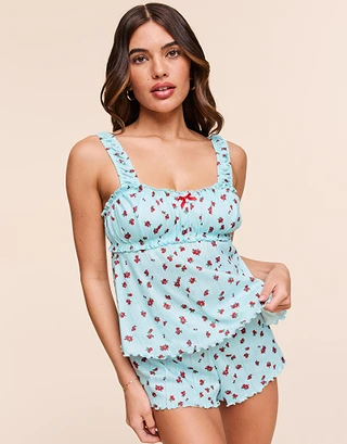 Leanore Floral Blue sleepwear bundle Model 1