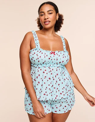 Leanore Floral Blue Plus sleepwear bundle Model 2