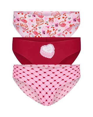 3-Pack Mabel Invisible Hipster Heart Red Plus panty pack Still 1