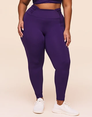 Nebula Ruched Legging Dark Purple Plus activewear bundle Model 2