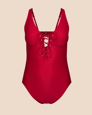 Evangeline Dark Red Plus Contour swimwear bundle Still 2