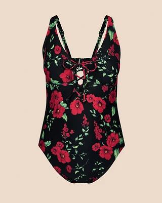 Evangeline Floral Black Plus Contour swimwear bundle Still 2