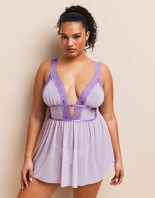 Adalee Light Purple Plus Unlined lingerie bundle Model 2
