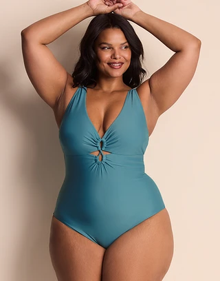 Elizabeth Dark Blue Plus Contour swimwear bundle Model 2