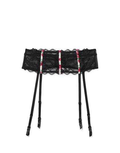 Enni Black Garter Belt, XS-4X