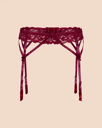 Tiana Black Garter Belt, XS-4X