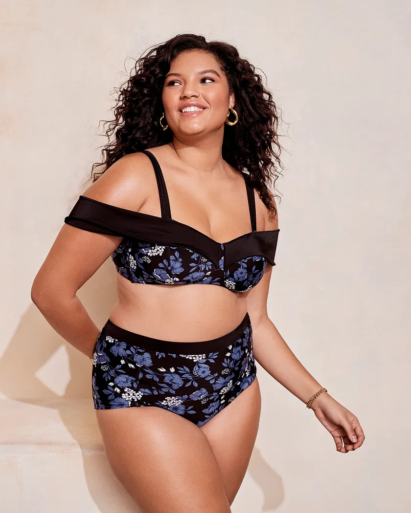 Baylie Floral Black 2 Contour swimwear bundle Model 2