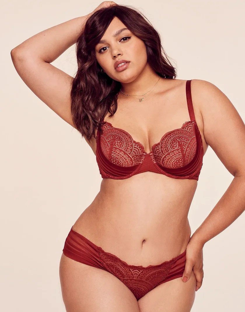 Ozette Dark Red 2 Unlined bra bundle Model 2