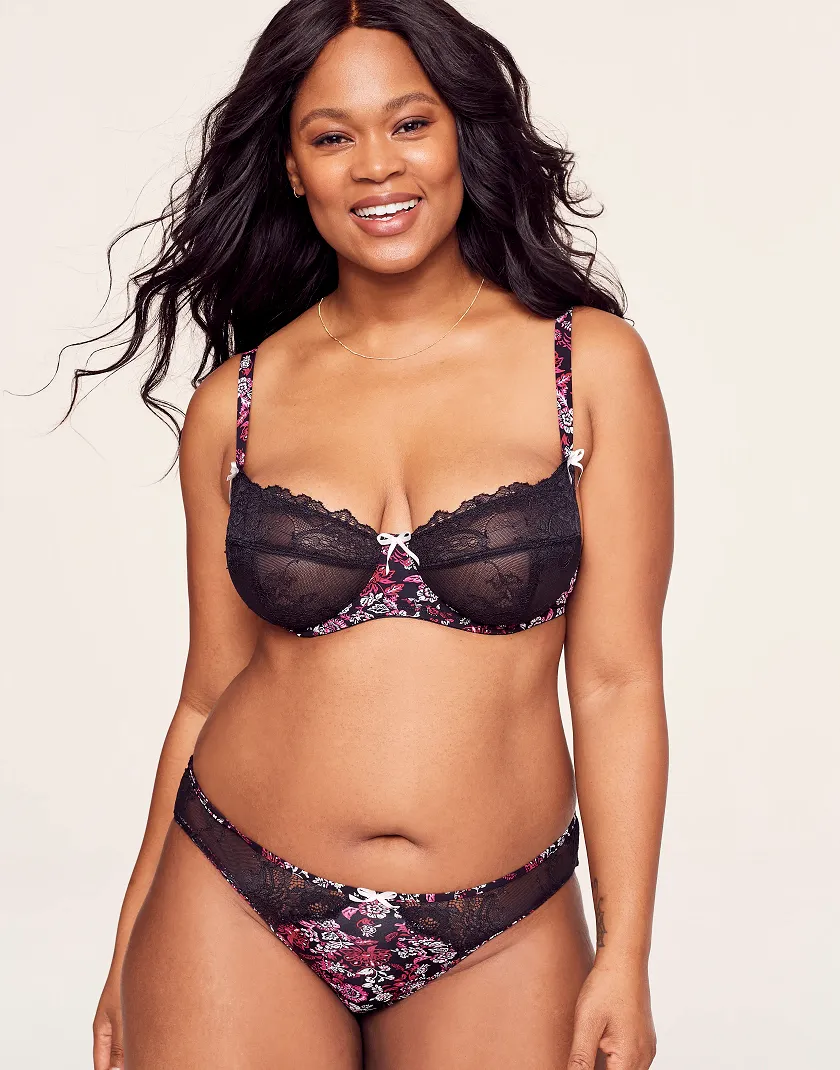 Caen Watercolor Black 2 Unlined bra bundle Model 3