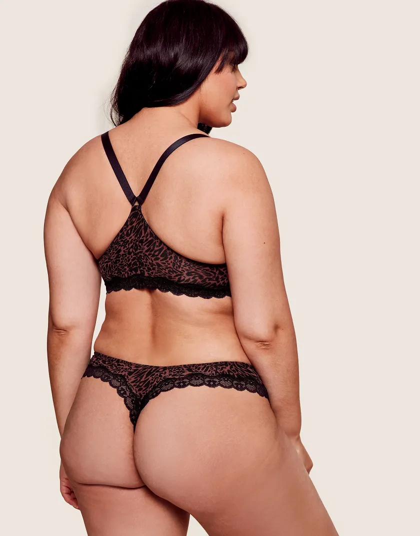 Alexis Animal Brown 3 Lightly Lined bra bundle Model 6