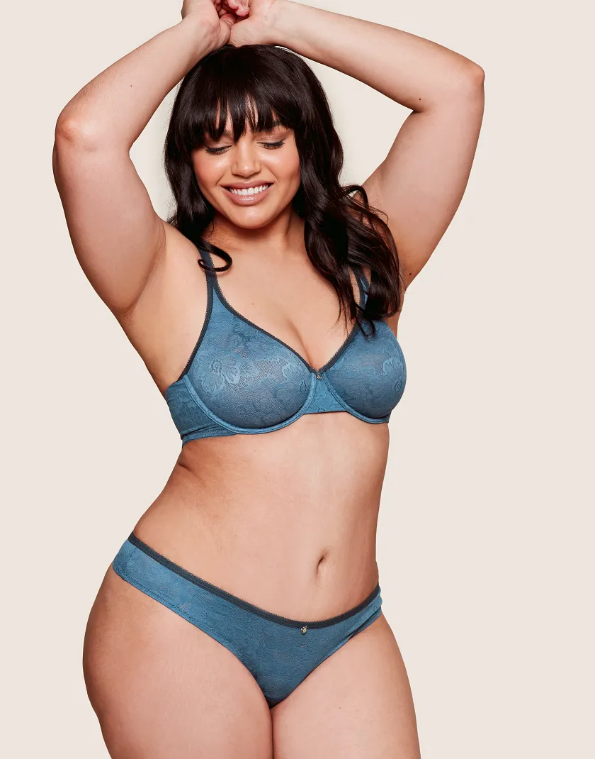 Celestine Dark Blue 4 Unlined bra bundle Model 2