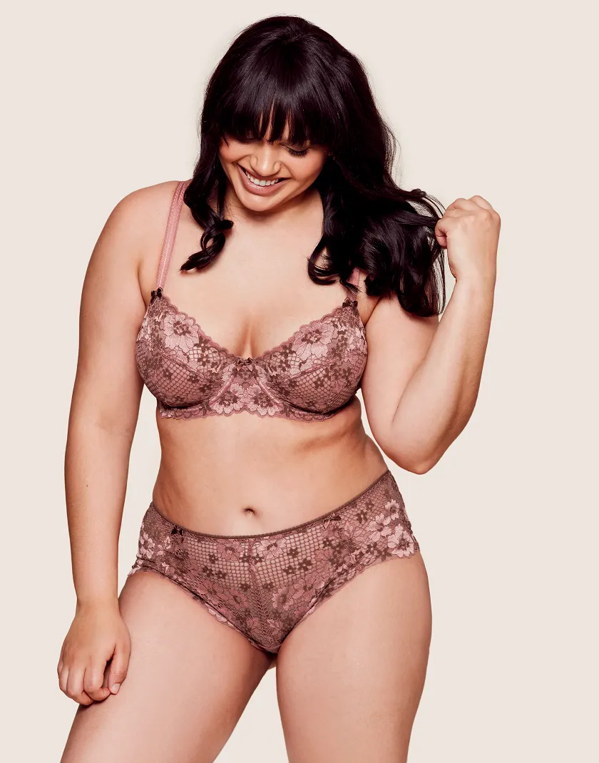 Cinthia Dark Brown 3 Unlined bra bundle Model 4