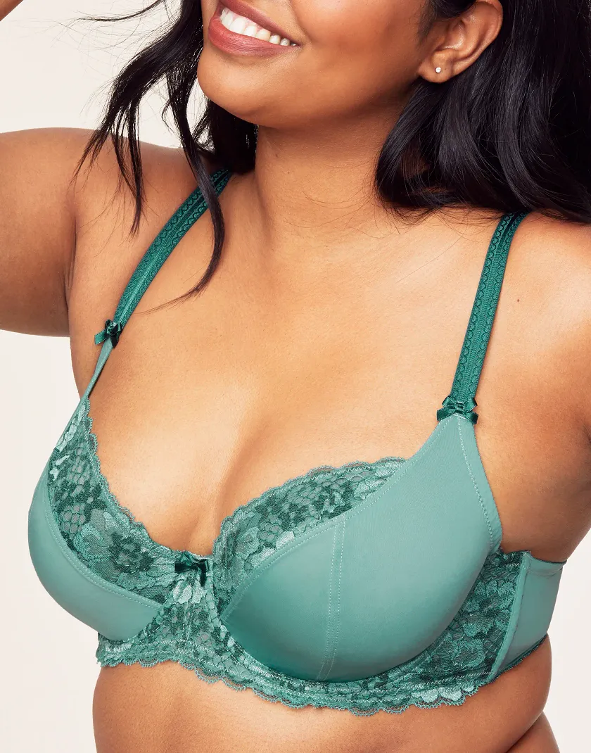 Zita Dark Green 2 Unlined bra bundle Model 1