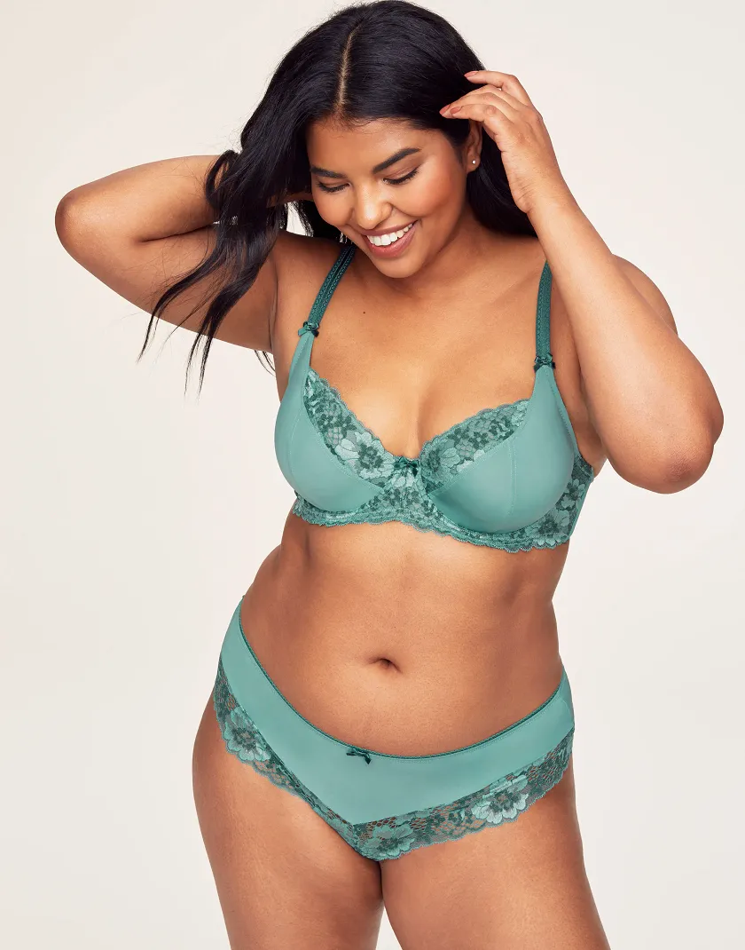 Zita Dark Green 2 Unlined bra bundle Model 2