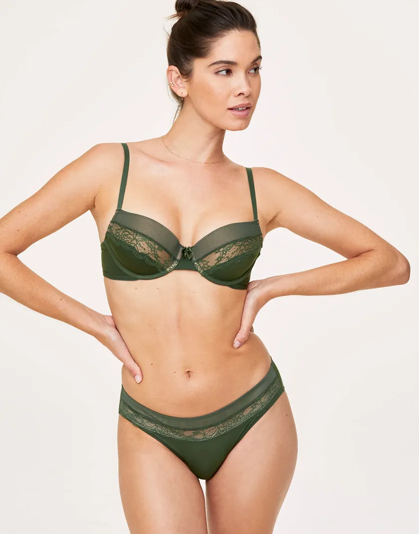 Andrelisa Dark Green 2 Lightly Lined bra bundle Model 2