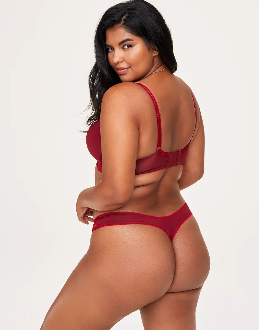 Zita Dark Red 2 Unlined bra bundle Model 2