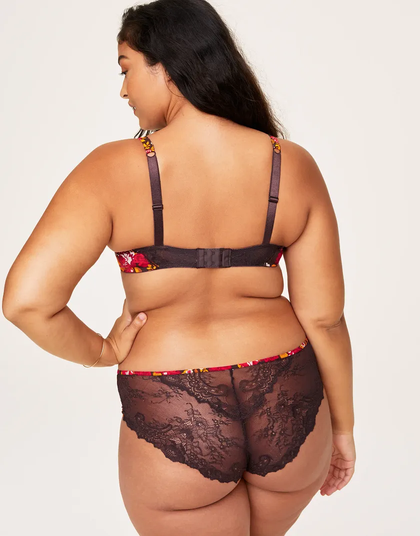 Caen Floral Brown 2 Unlined bra bundle Model 6