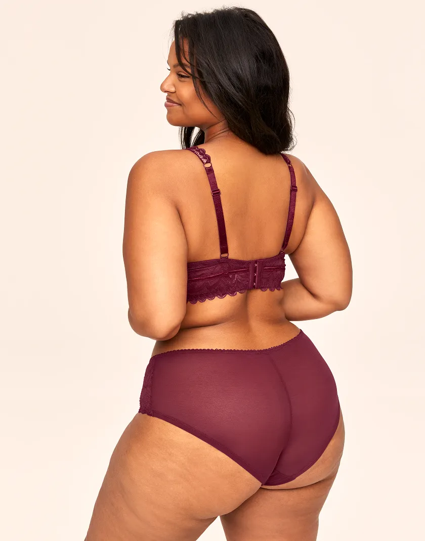 Alessa Dark Red 2 Unlined bra bundle Model 4