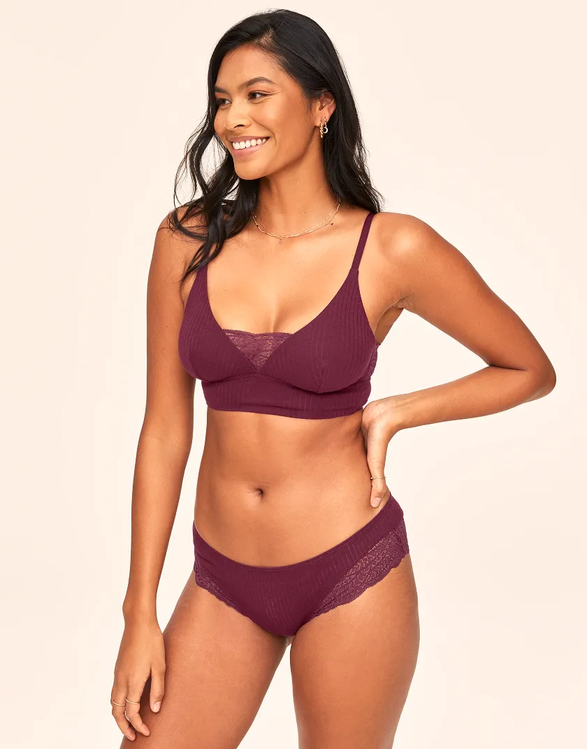 Floretta Dark Red 3 Unlined bra bundle Model 2