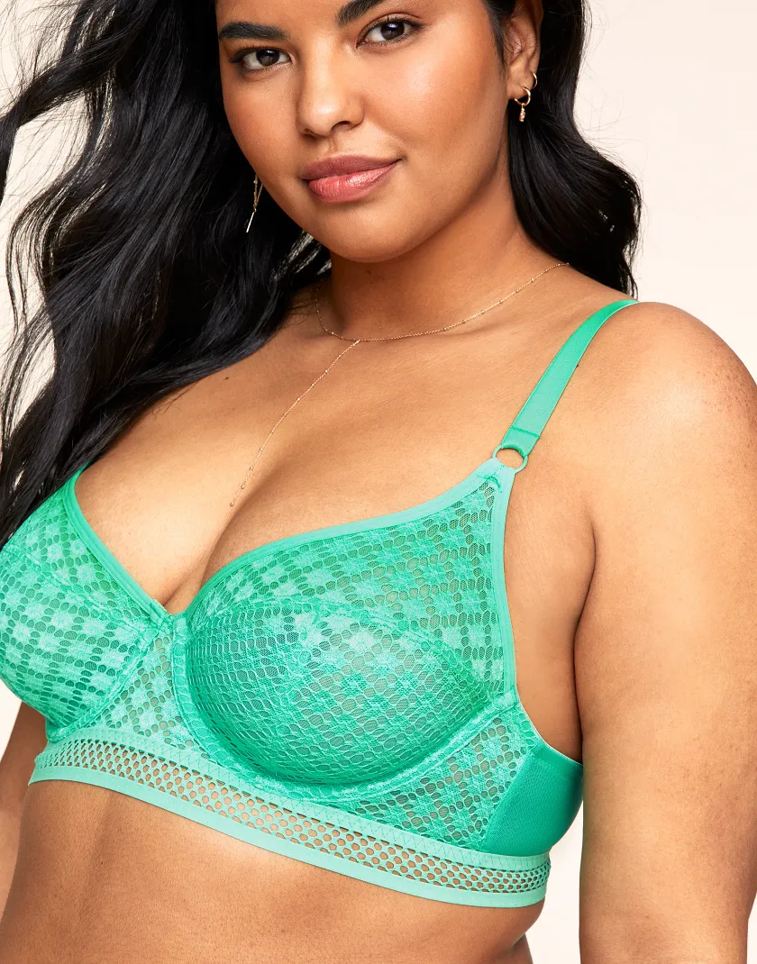 Tatum Medium Green 2 Unlined bra bundle Model 2