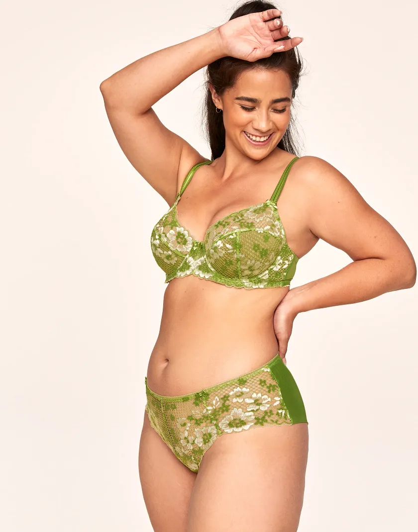 Cinthia Dark Green 4 Unlined bra bundle Model 2