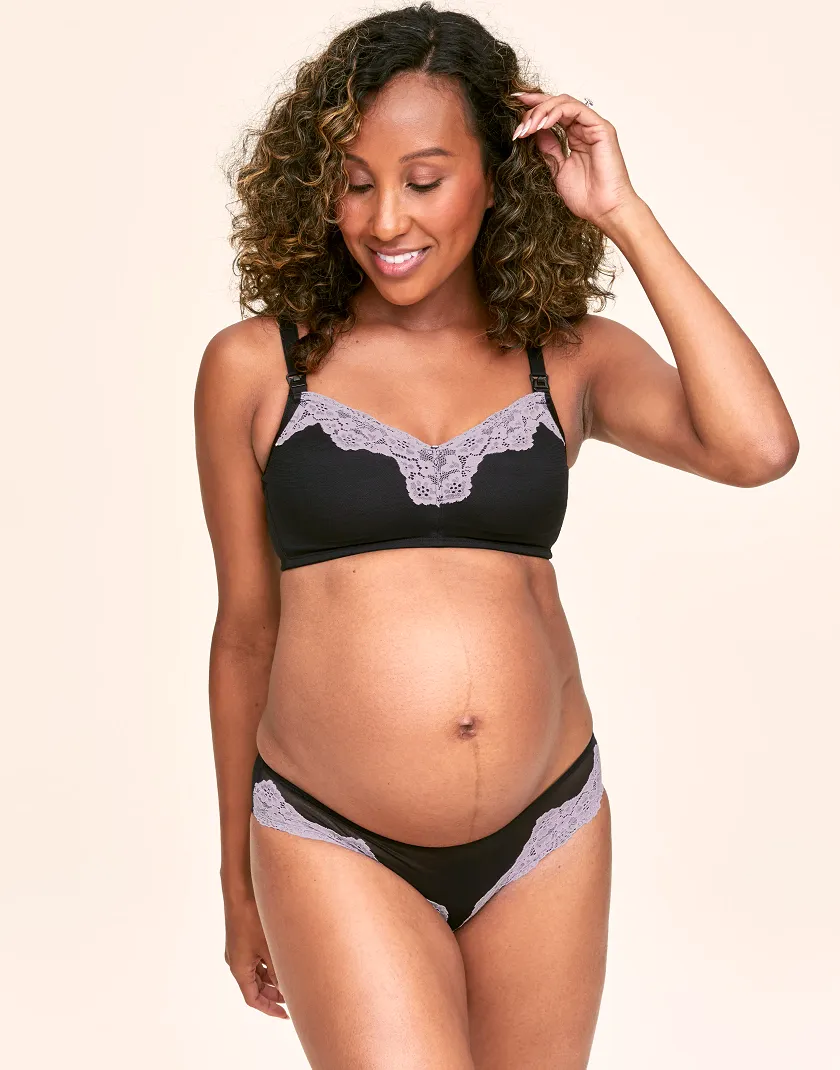 Enora Nursing Black 2 Unlined bra bundle Model 4
