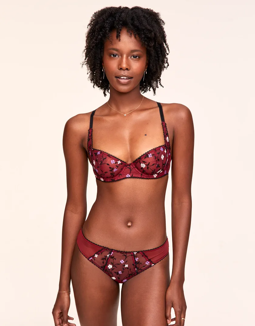 Rosa Floral Red 5 Unlined bra bundle Model 5