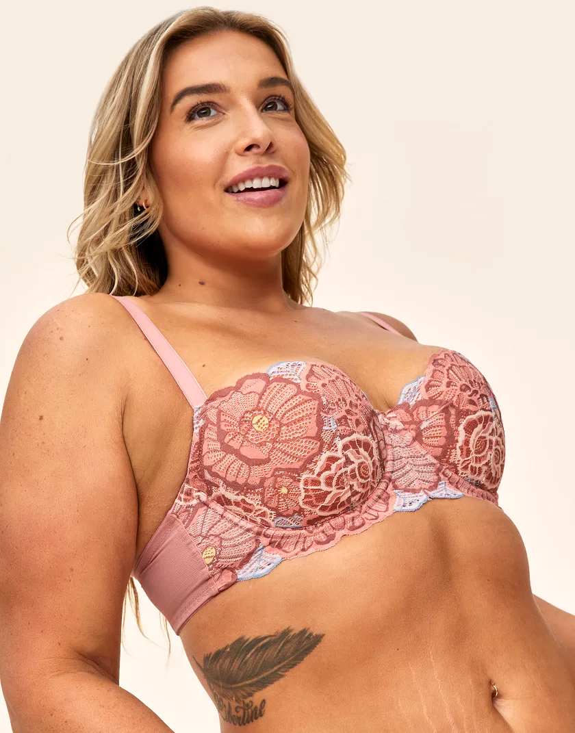 Colete Floral Brown 2 Contour bra bundle Model 1